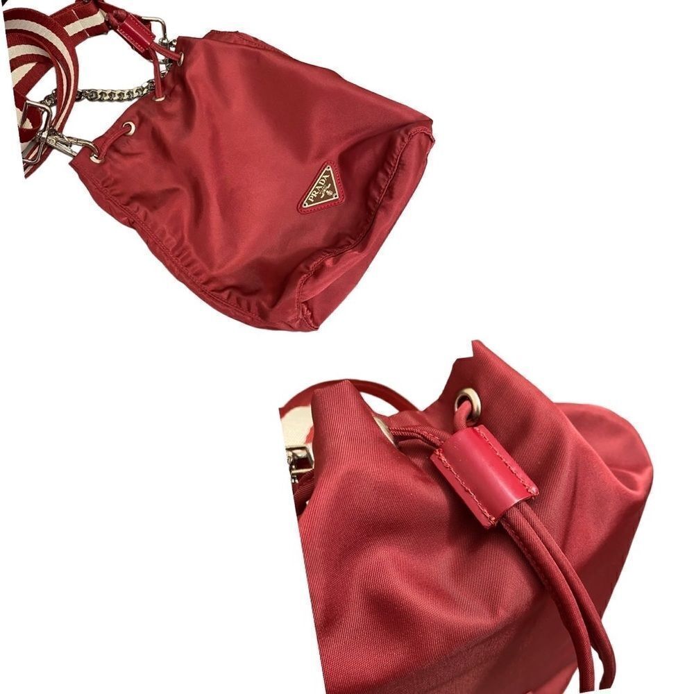 COPY - PRADA Nylon Silvertone Pouch to Shoulder Crossbody Bag 💼 P1 - Picture 13 of 17